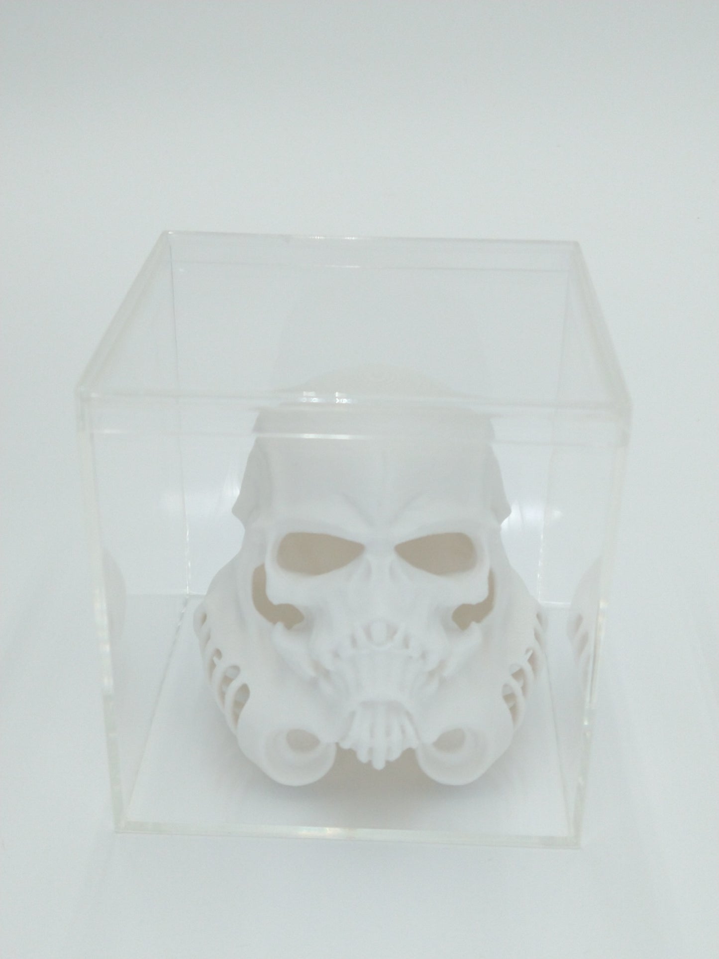 SKULLTROOPER Helmet Skull Miniature Collectible 3" W/Display case 3d printed