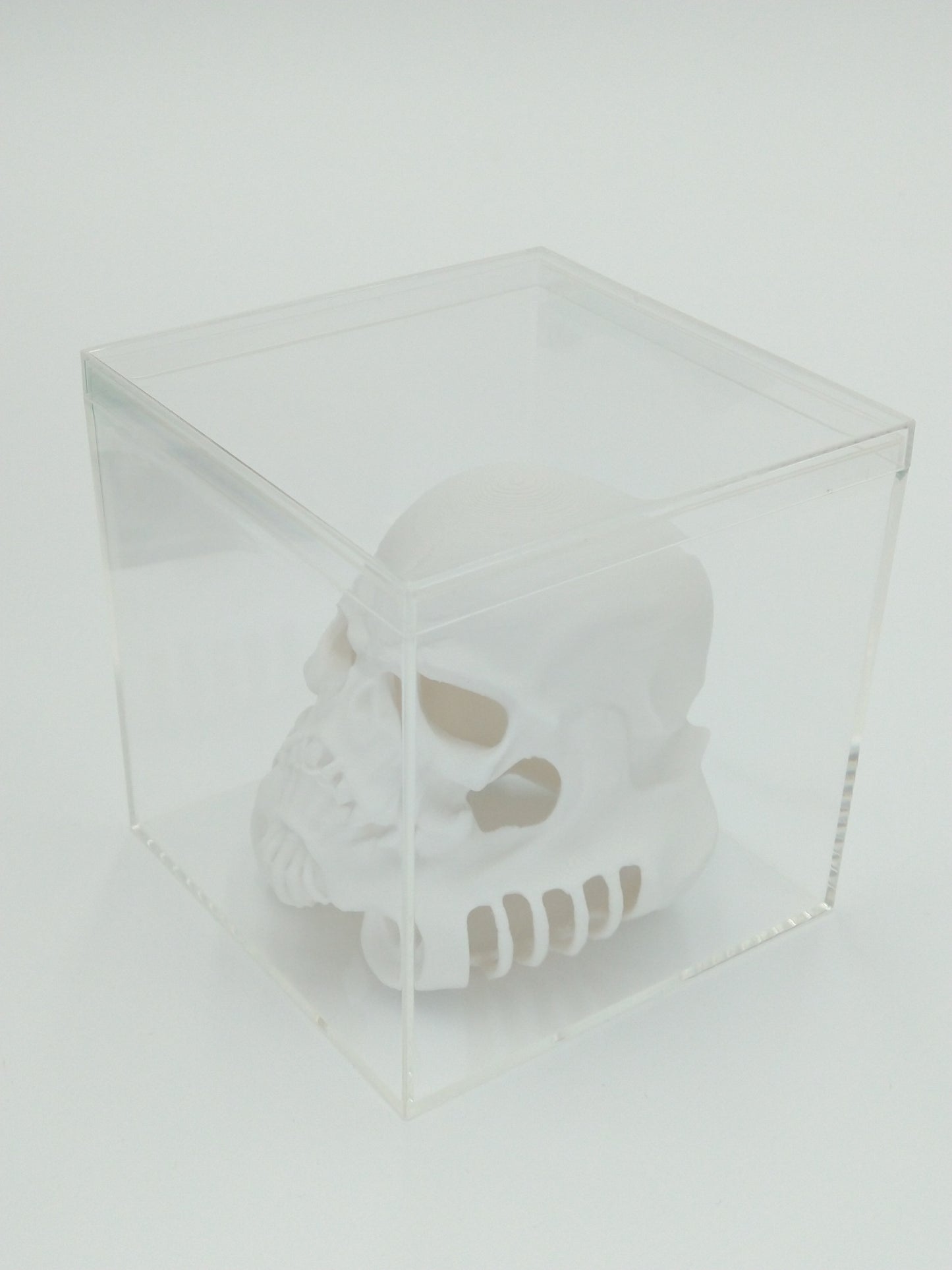 SKULLTROOPER Helmet Skull Miniature Collectible 3" W/Display case 3d printed