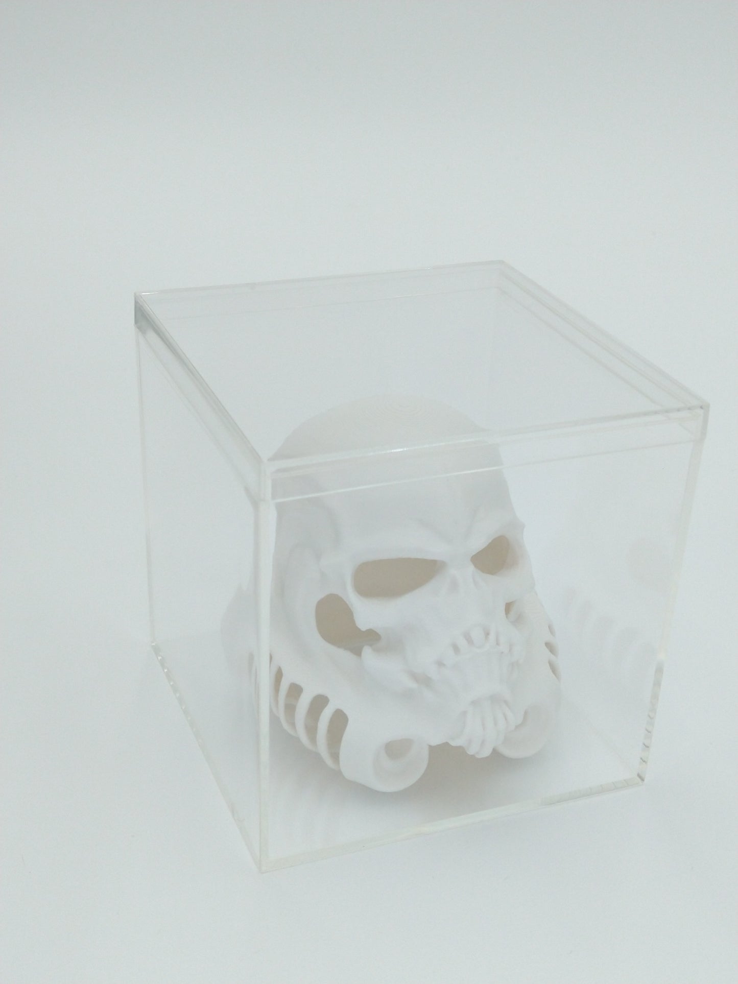 SKULLTROOPER Helmet Skull Miniature Collectible 3" W/Display case 3d printed