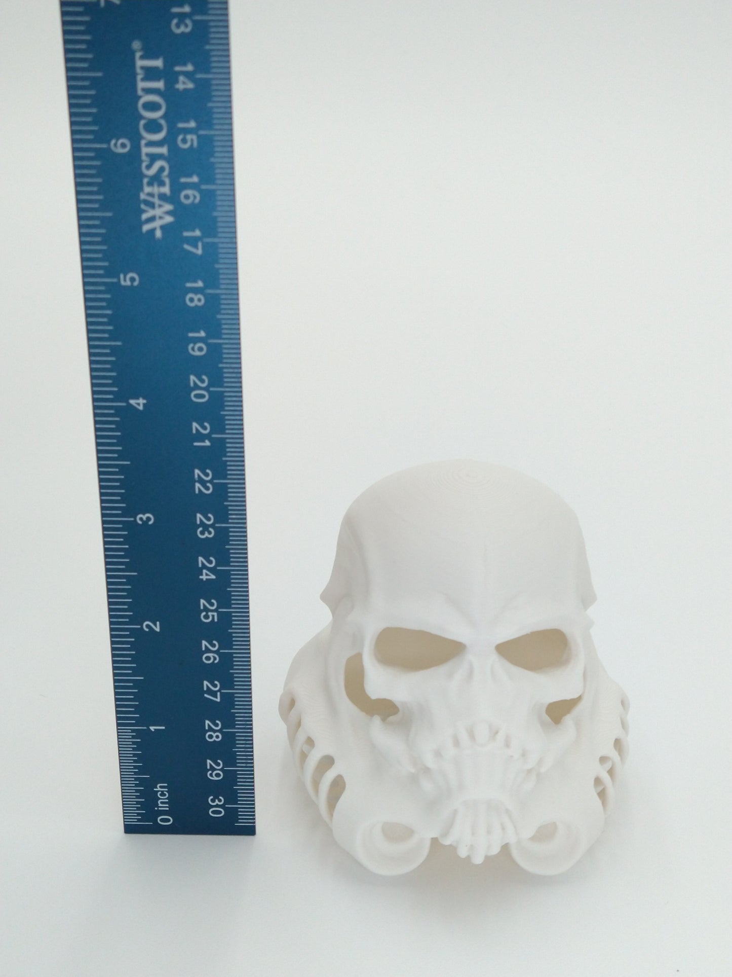 SKULLTROOPER Helmet Skull Miniature Collectible 3" W/Display case 3d printed
