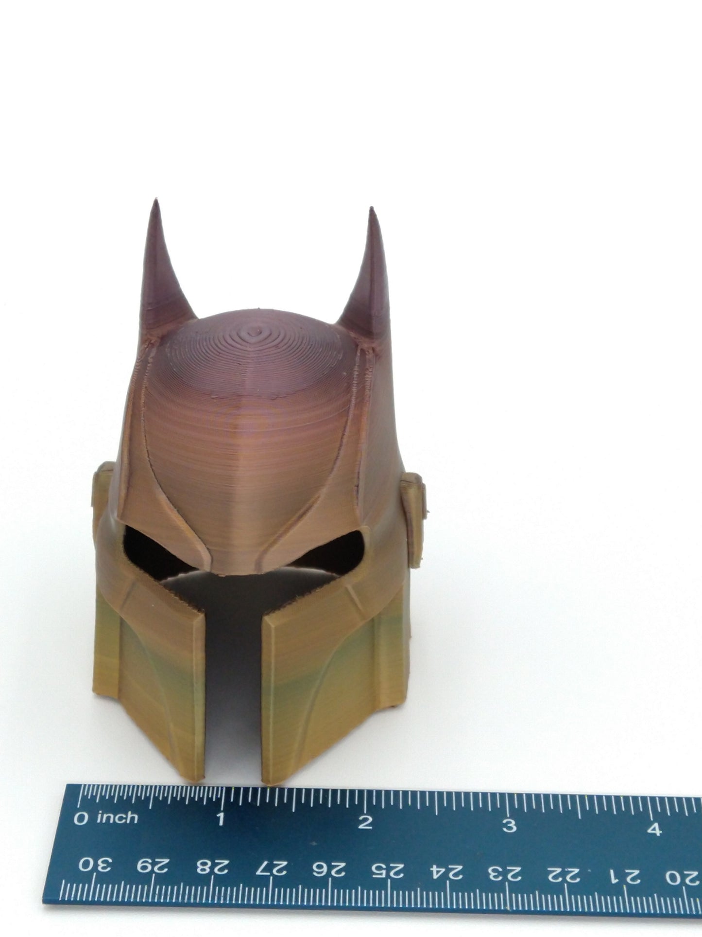 BATMANDO Helmet Miniature Collectible W/Display Case 3" Rainbow 3d Printed