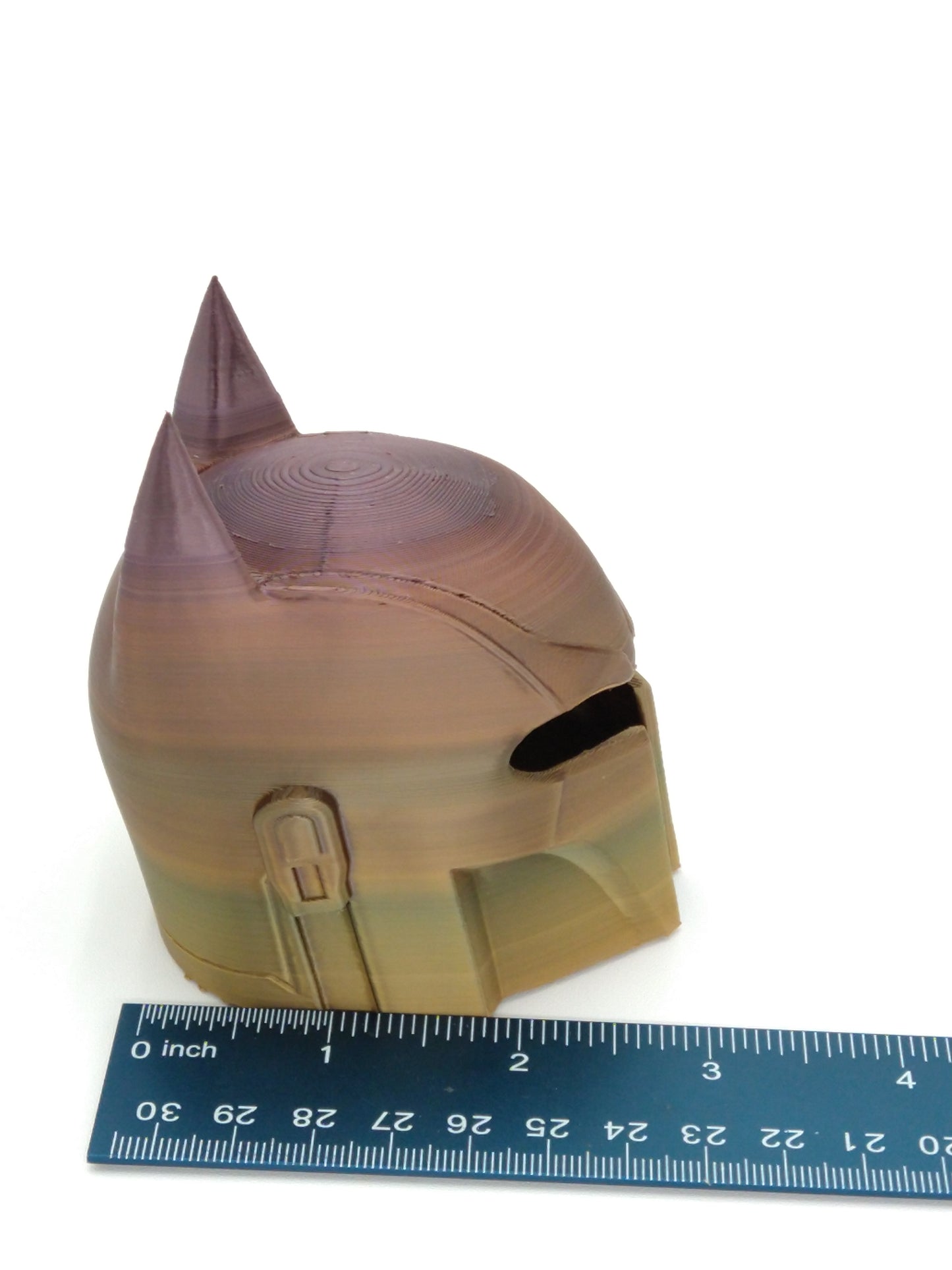 BATMANDO Helmet Miniature Collectible W/Display Case 3" Rainbow 3d Printed