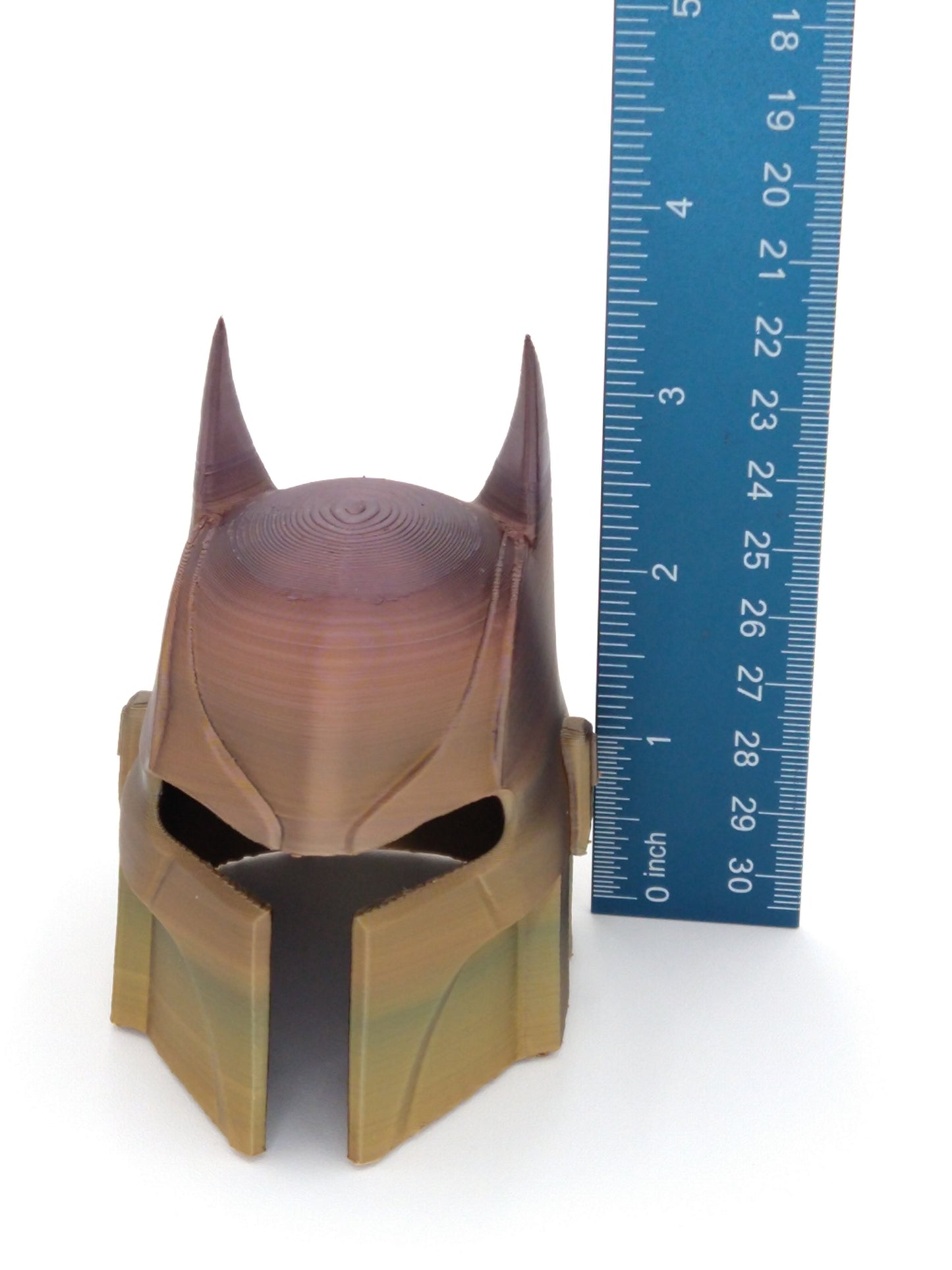 BATMANDO Helmet Miniature Collectible W/Display Case 3" Rainbow 3d Printed