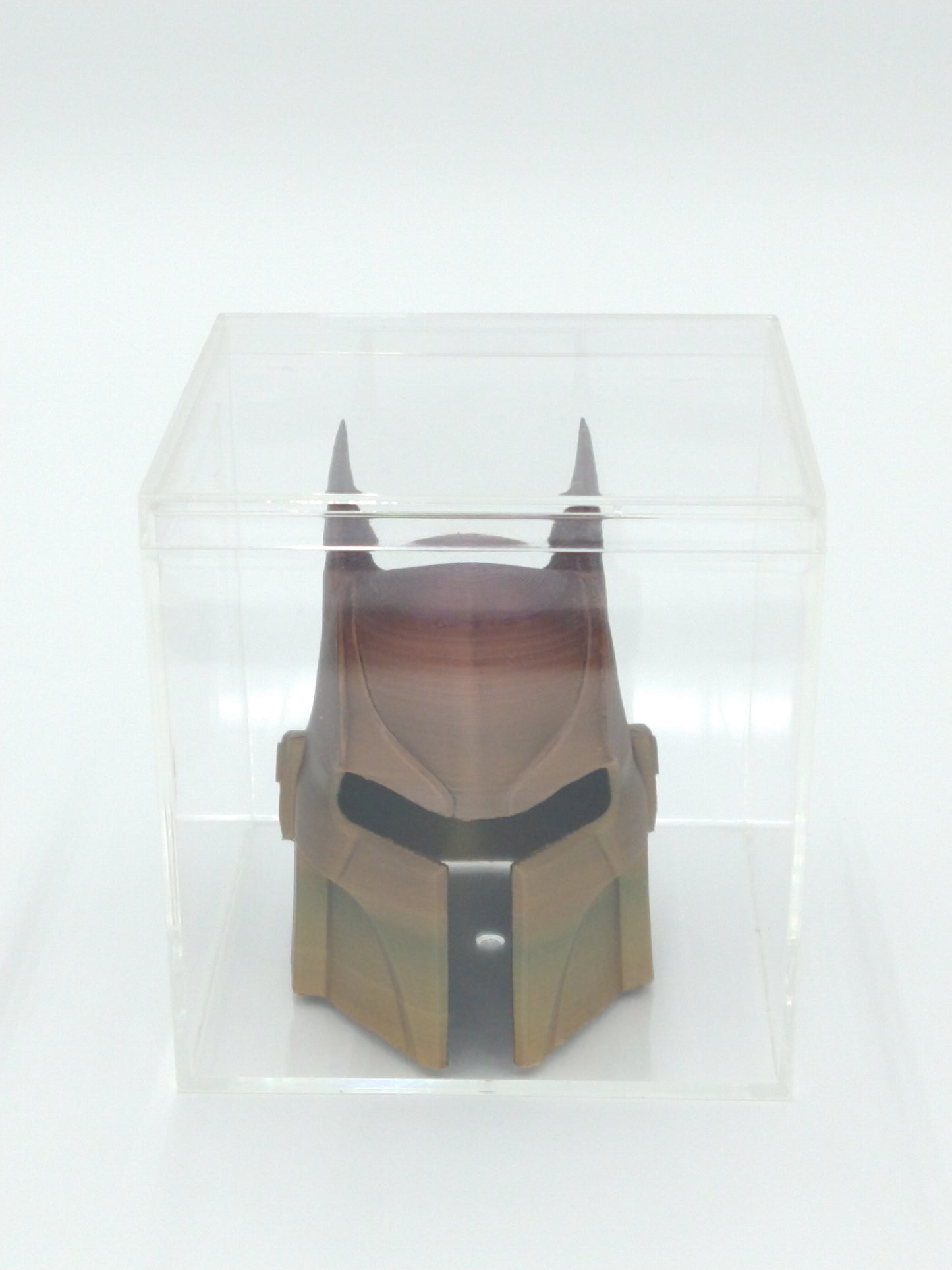 BATMANDO Helmet Miniature Collectible W/Display Case 3" Rainbow 3d Printed