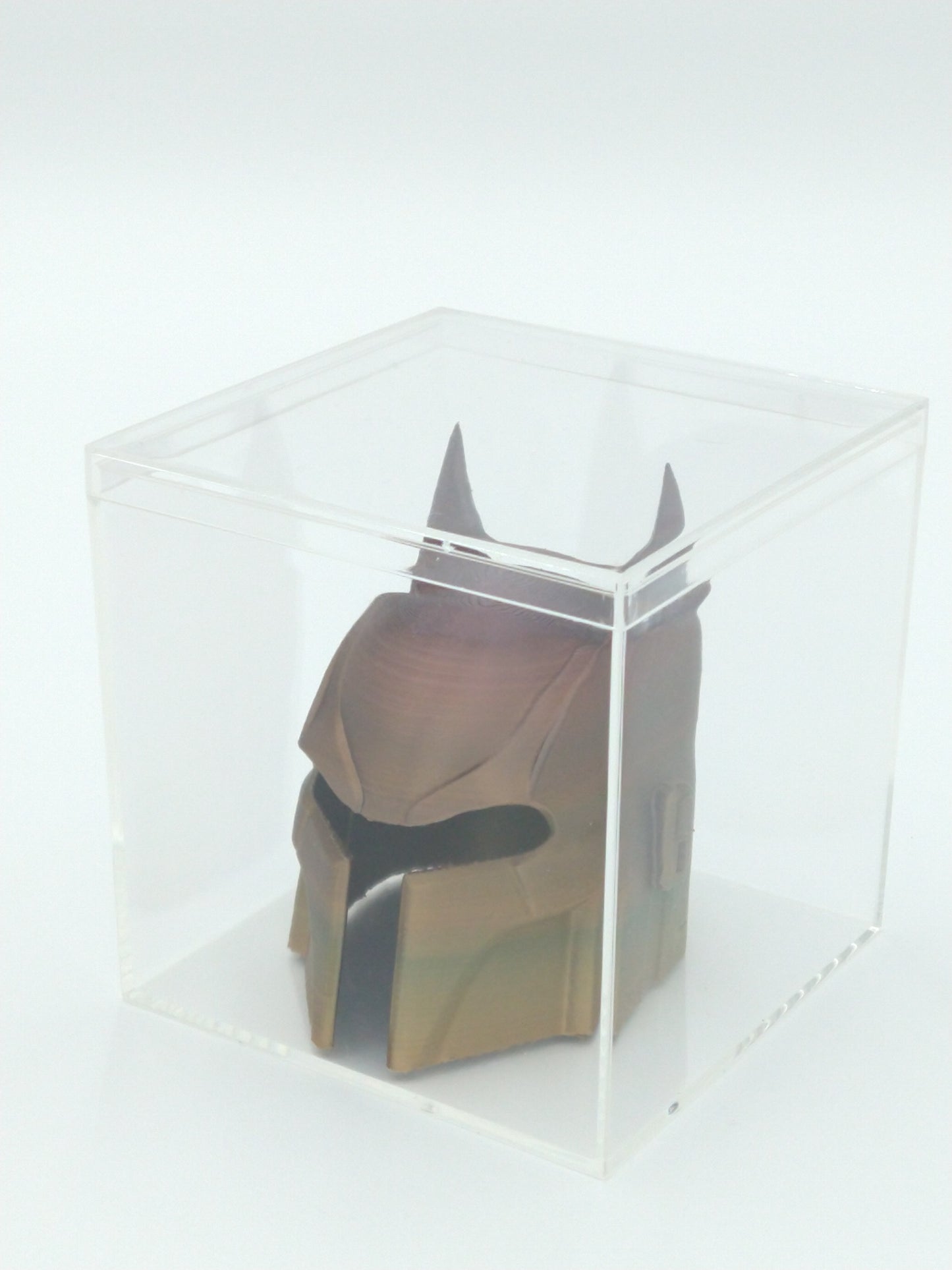 BATMANDO Helmet Miniature Collectible W/Display Case 3" Rainbow 3d Printed