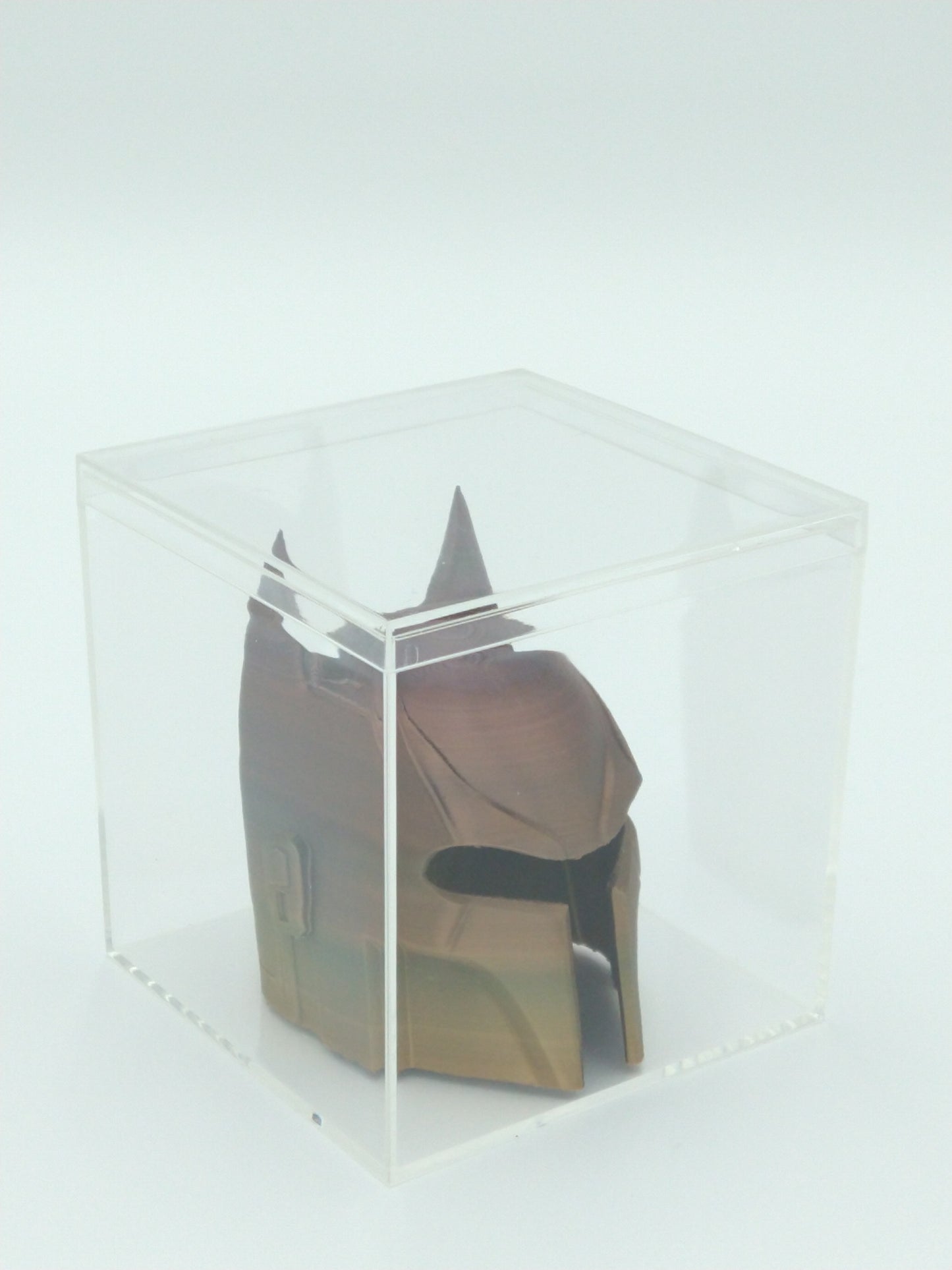 BATMANDO Helmet Miniature Collectible W/Display Case 3" Rainbow 3d Printed