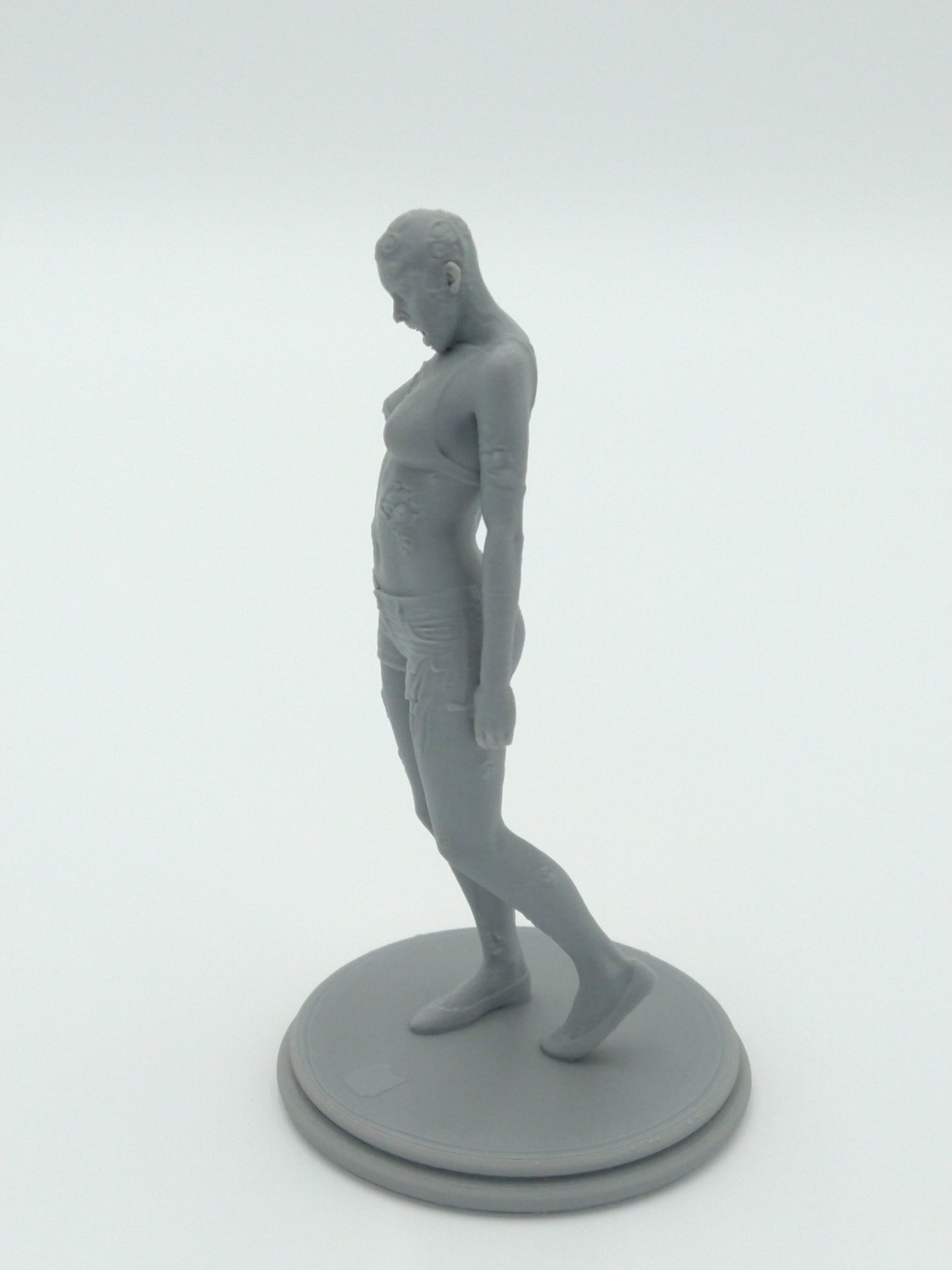 Female Zombie Figure Dying Light Gray 3d Printed