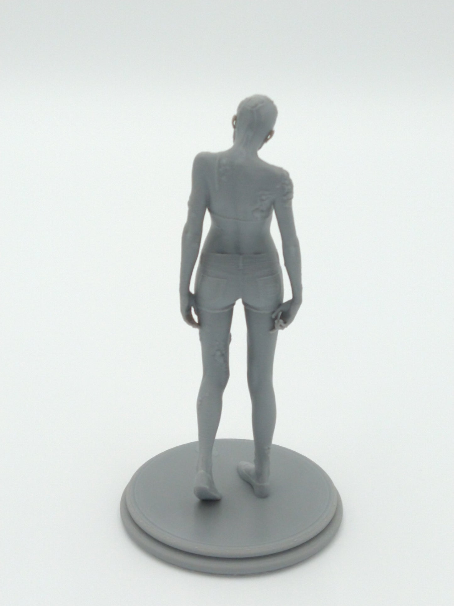 Female Zombie Figure Dying Light Gray 3d Printed