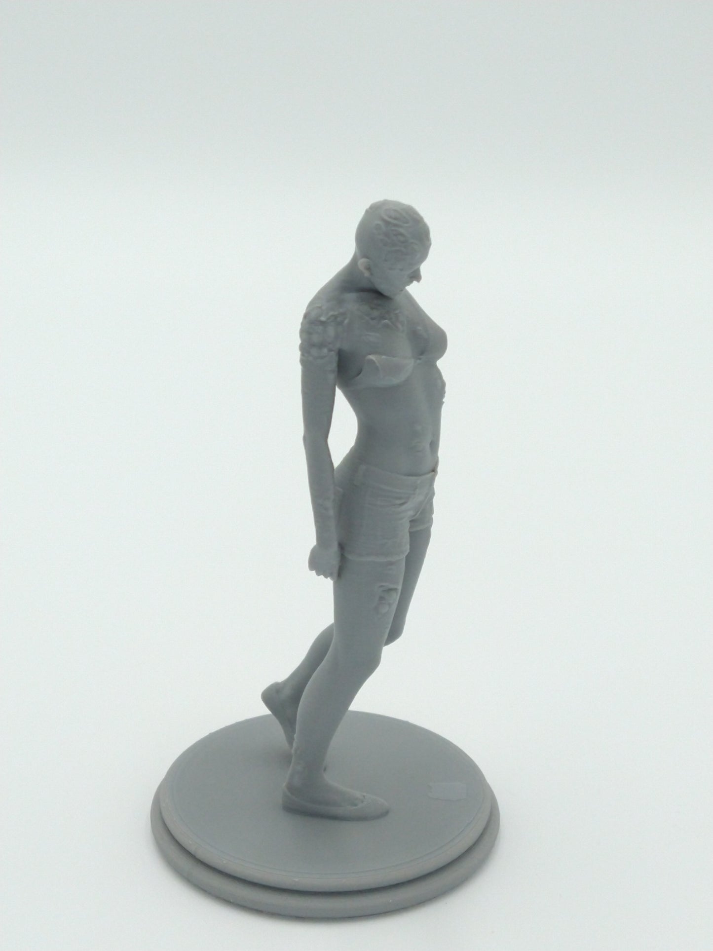 Female Zombie Figure Dying Light Gray 3d Printed