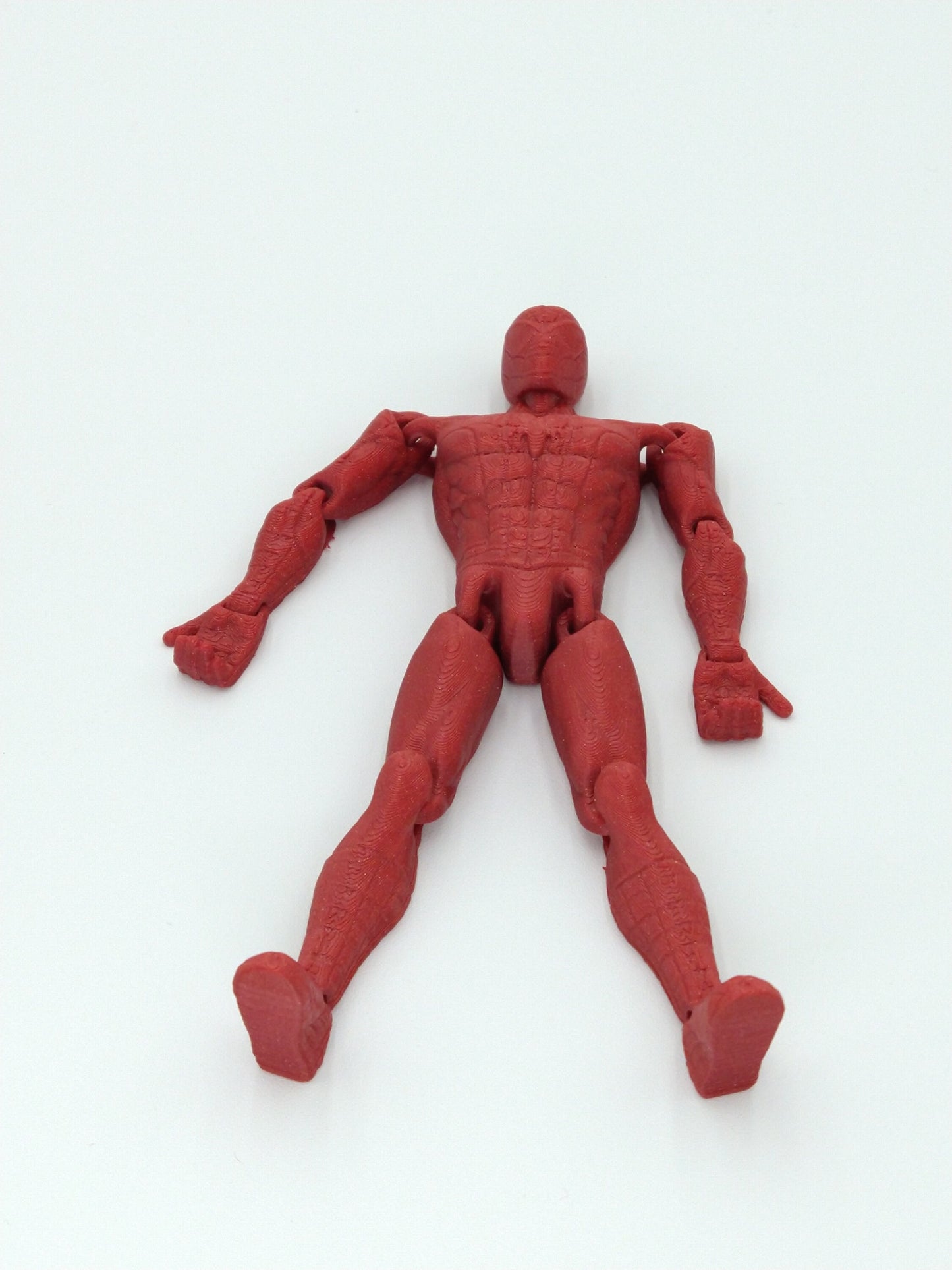 SPIDERMAN Figure Articulated Flexi Shiny Red 6" 3D Printed Figure