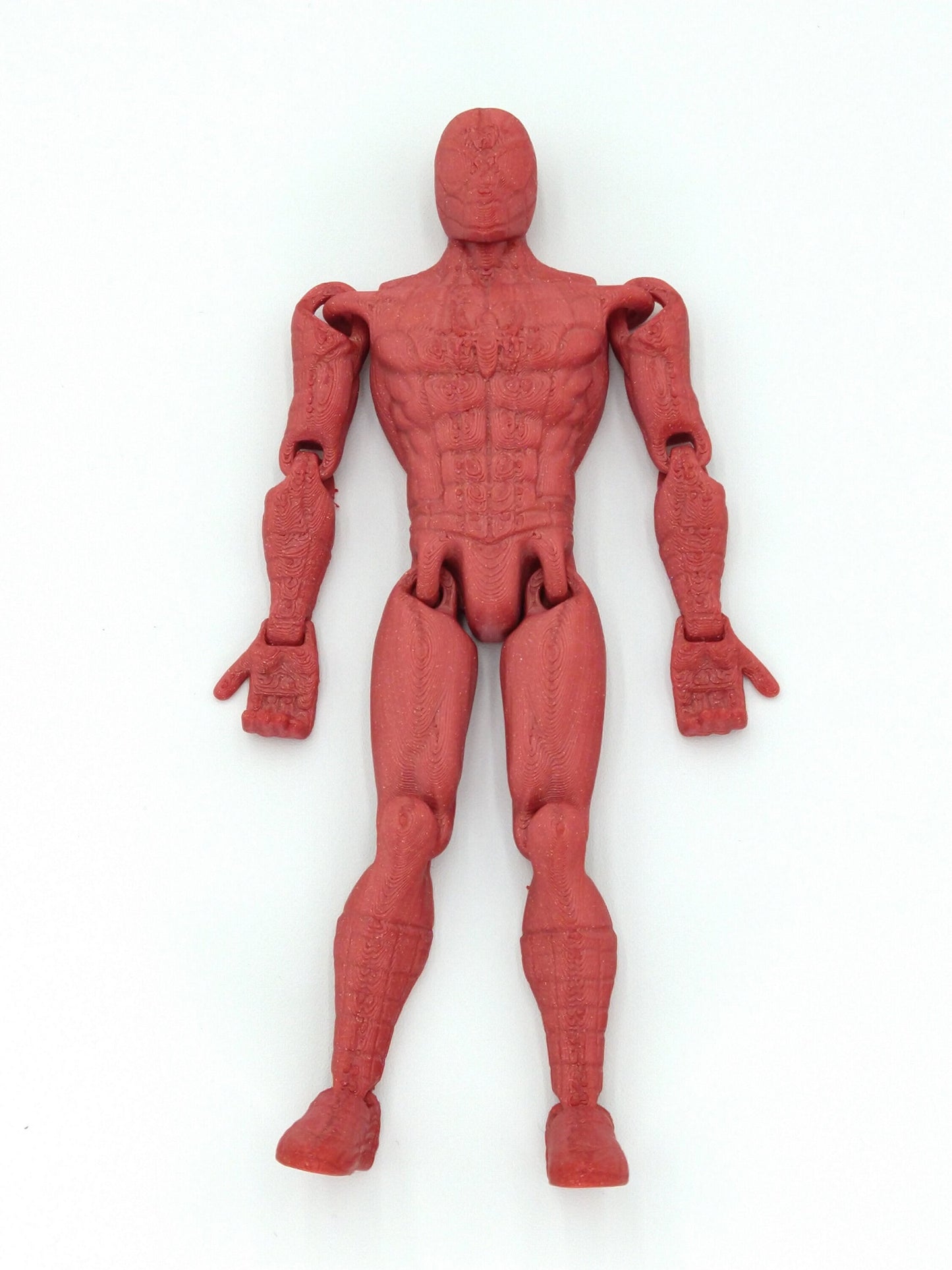 SPIDERMAN Figure Articulated Flexi Shiny Red 6" 3D Printed Figure