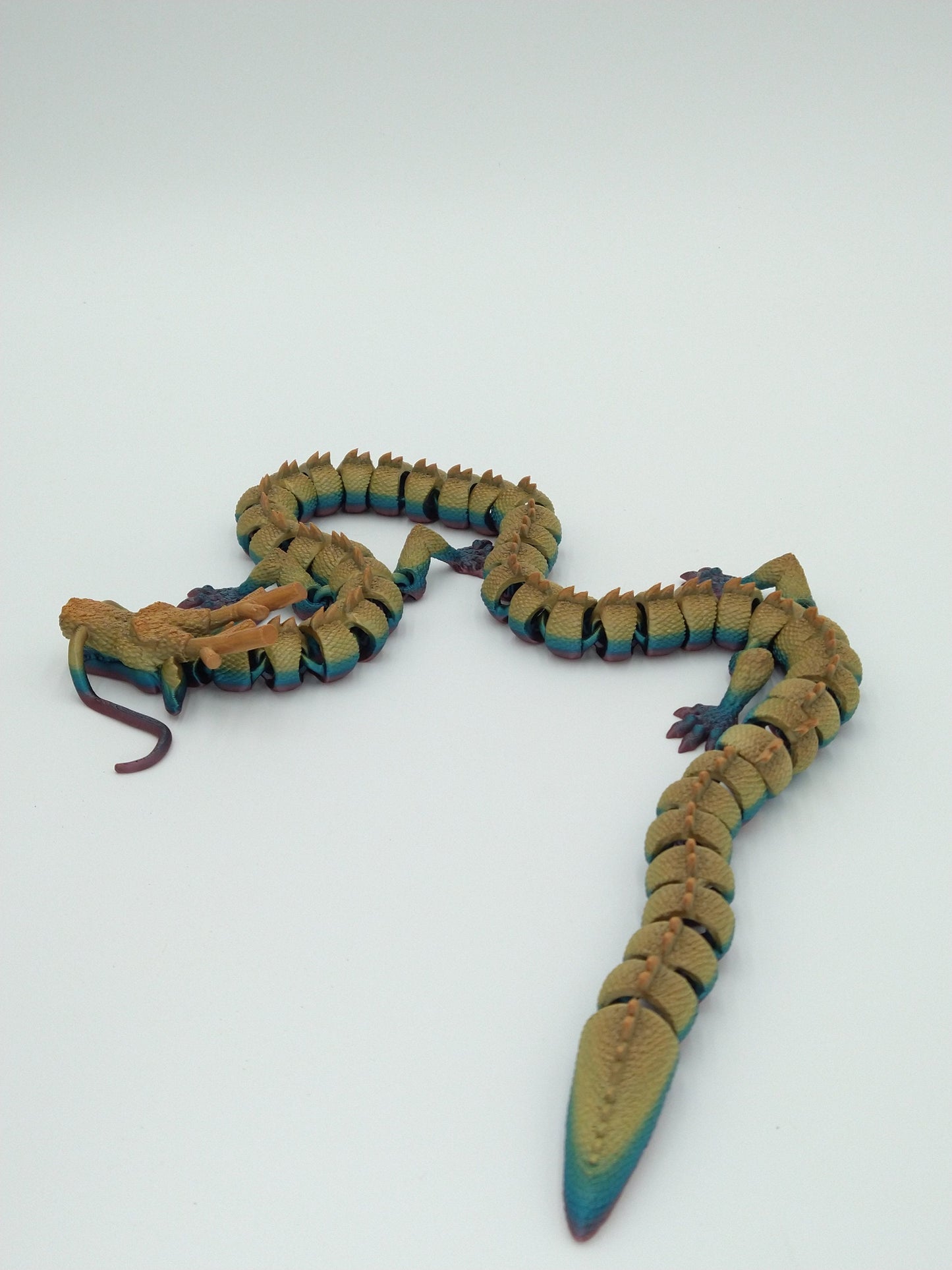 SHENRON DRAGON from DBZ Articulated Flexi Figure 3D Printed Metallic Rainbow 28"