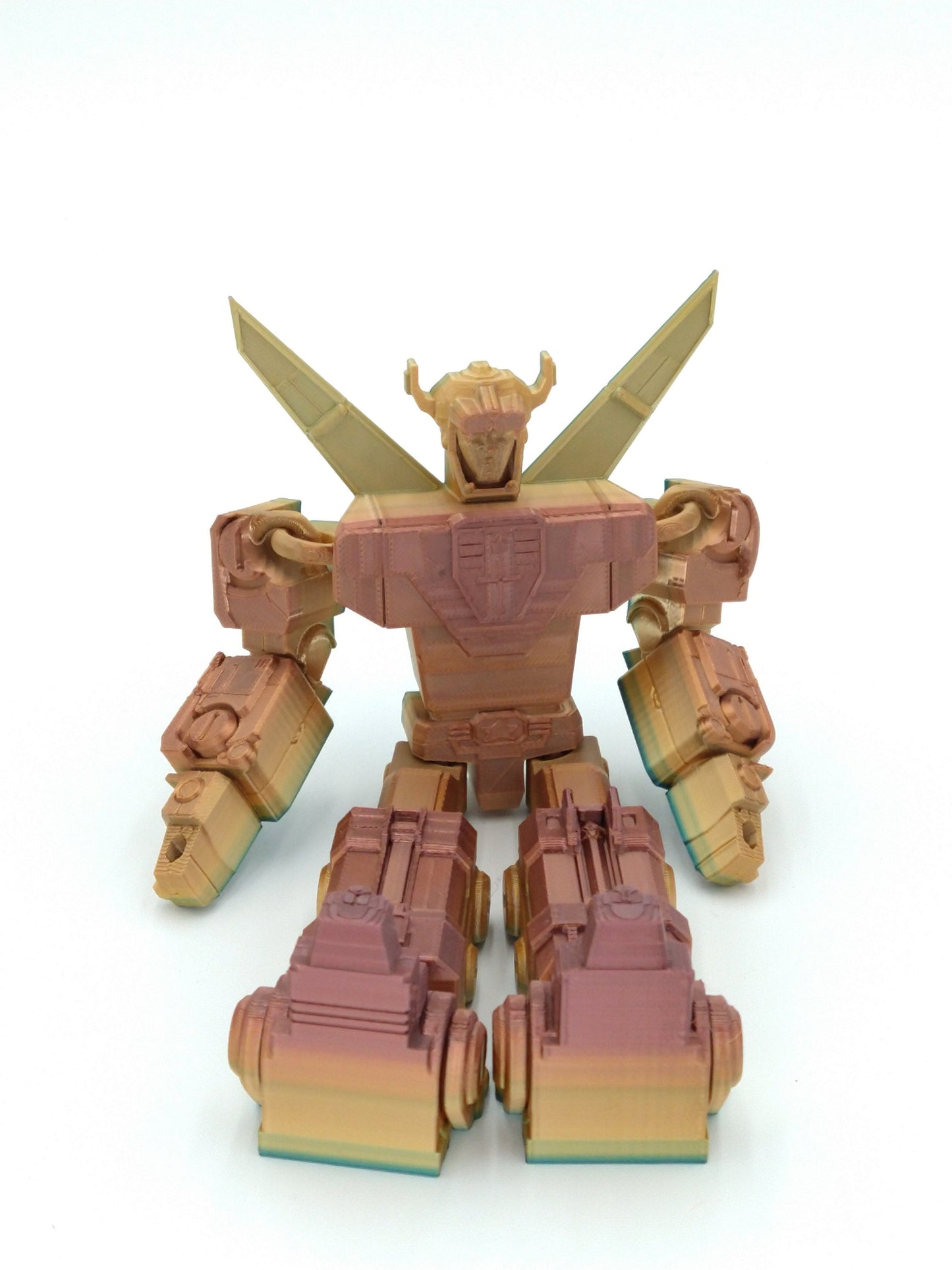 Voltron Figure Articulated Flexi Metallic Rainbow 3D Printed Figure
