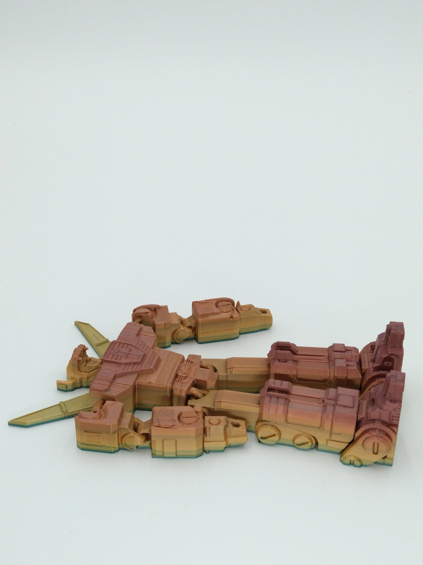 Voltron Figure Articulated Flexi Metallic Rainbow 3D Printed Figure