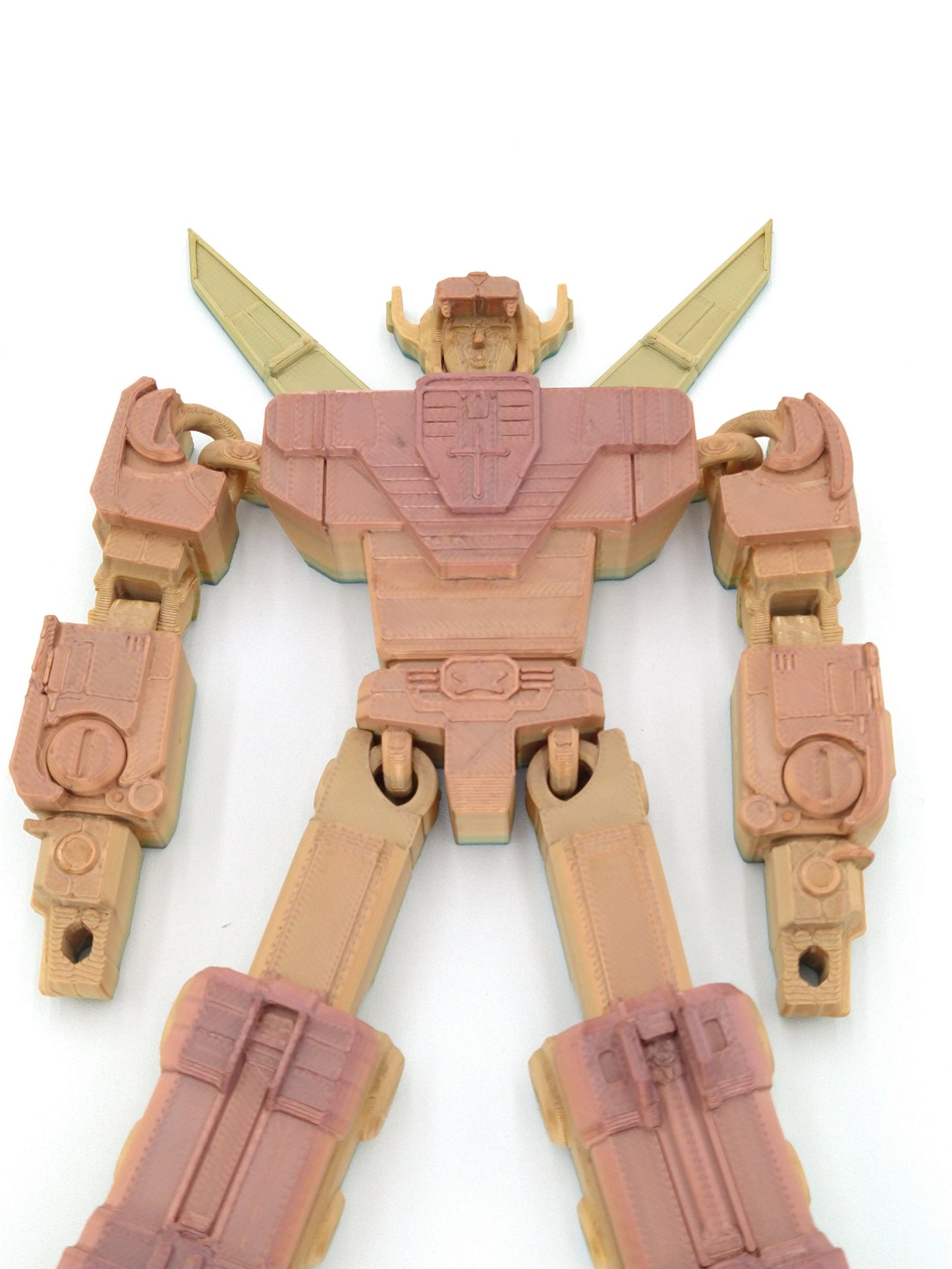 Voltron Figure Articulated Flexi Metallic Rainbow 3D Printed Figure