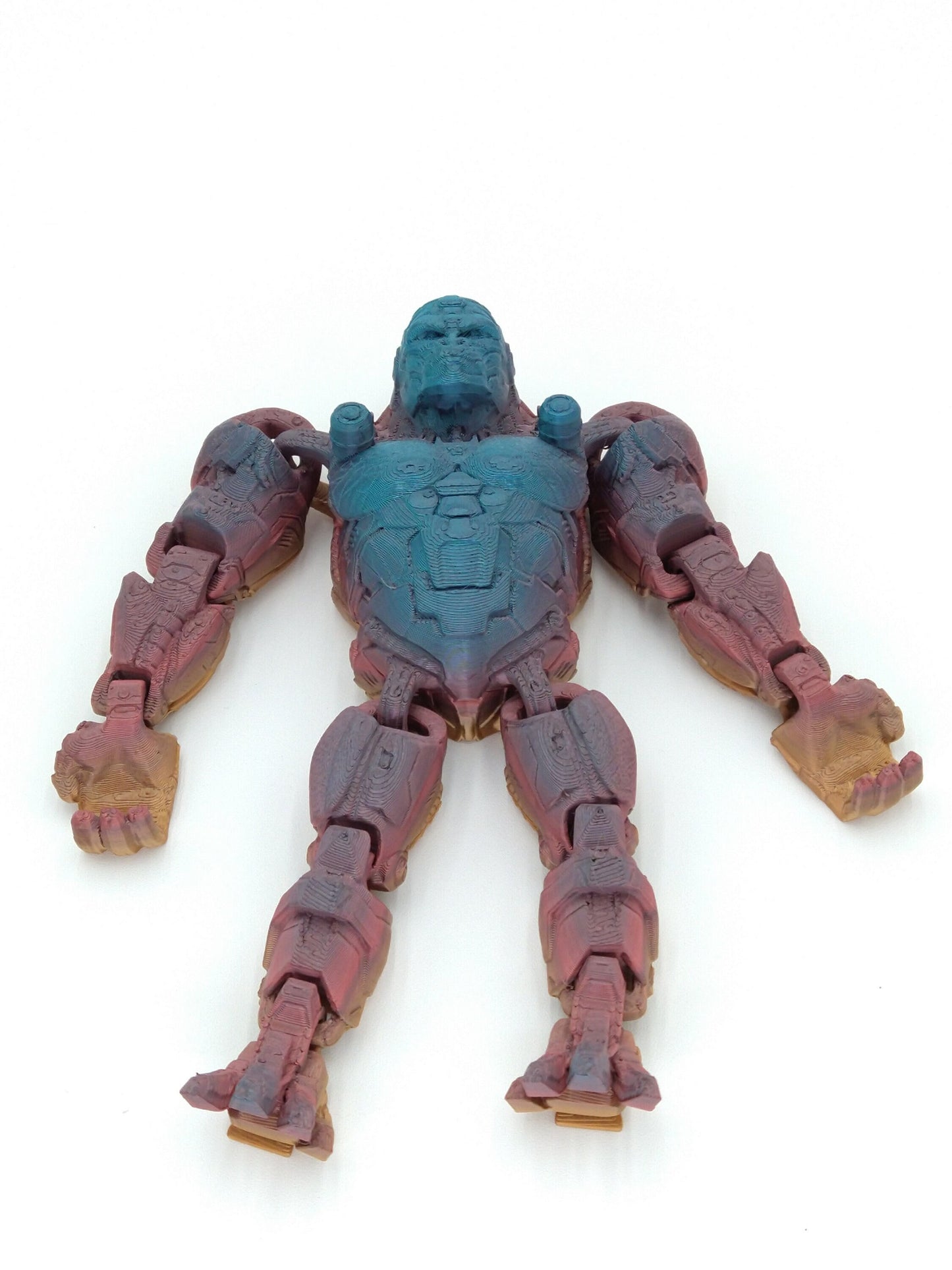 OPTIMUS PRIMAL Figure Articulated Flexi Metallic Rainbow 6" 3D Printed Figure