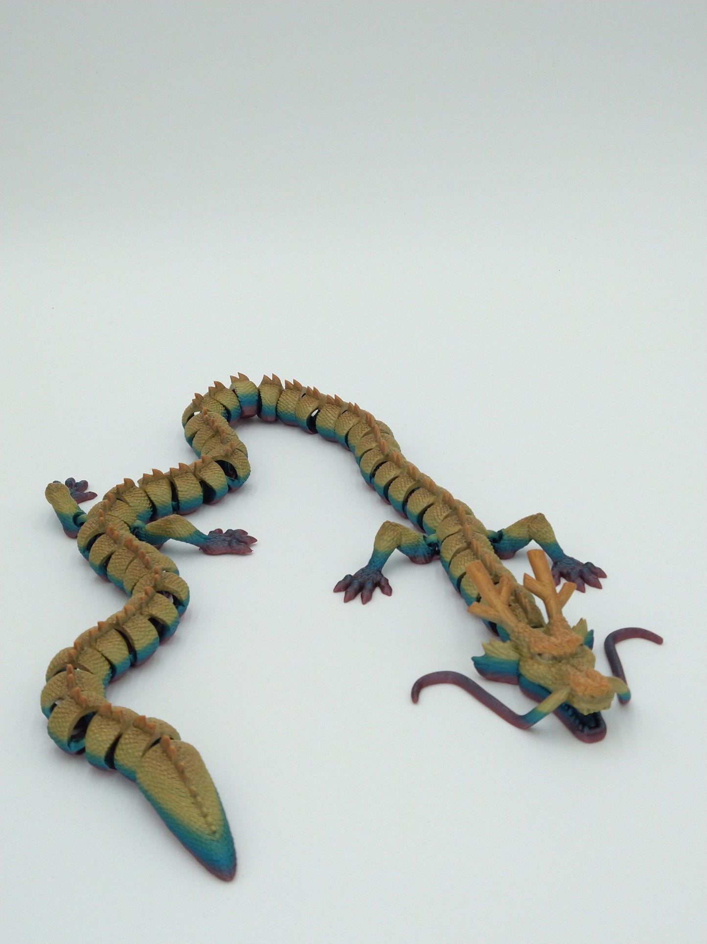 SHENRON DRAGON from DBZ Articulated Flexi Figure 3D Printed Metallic Rainbow 28"