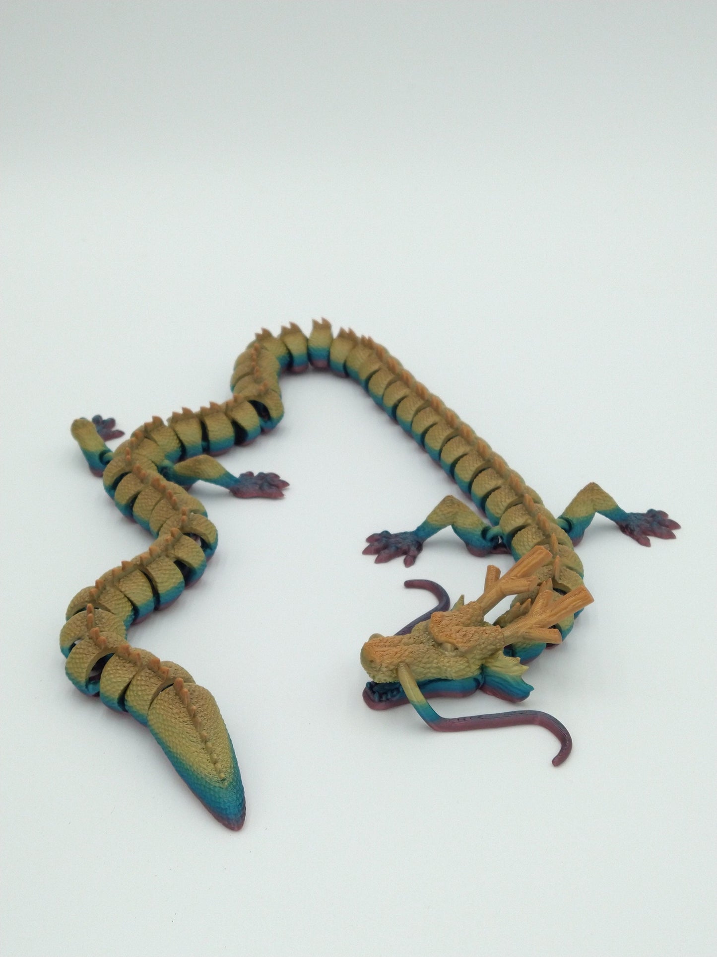 SHENRON DRAGON from DBZ Articulated Flexi Figure 3D Printed Metallic Rainbow 28"