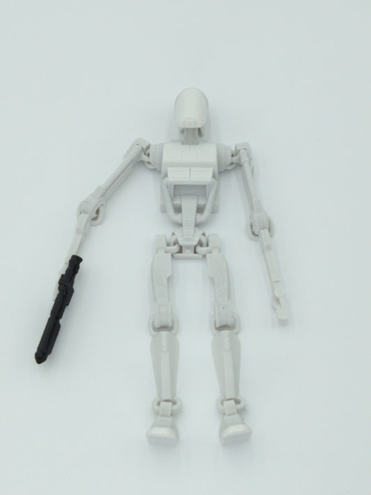 Battle Droid Articulated Flexi Multicolor White & Black 3D Printed Figure