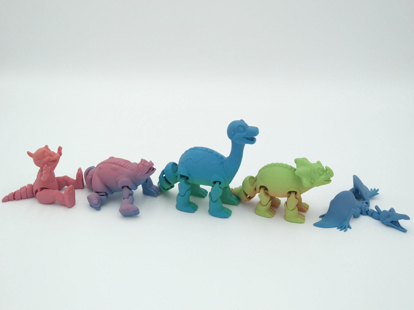 LAND BEFORE TIME Articulated Flexi Figures Set 3D Printed