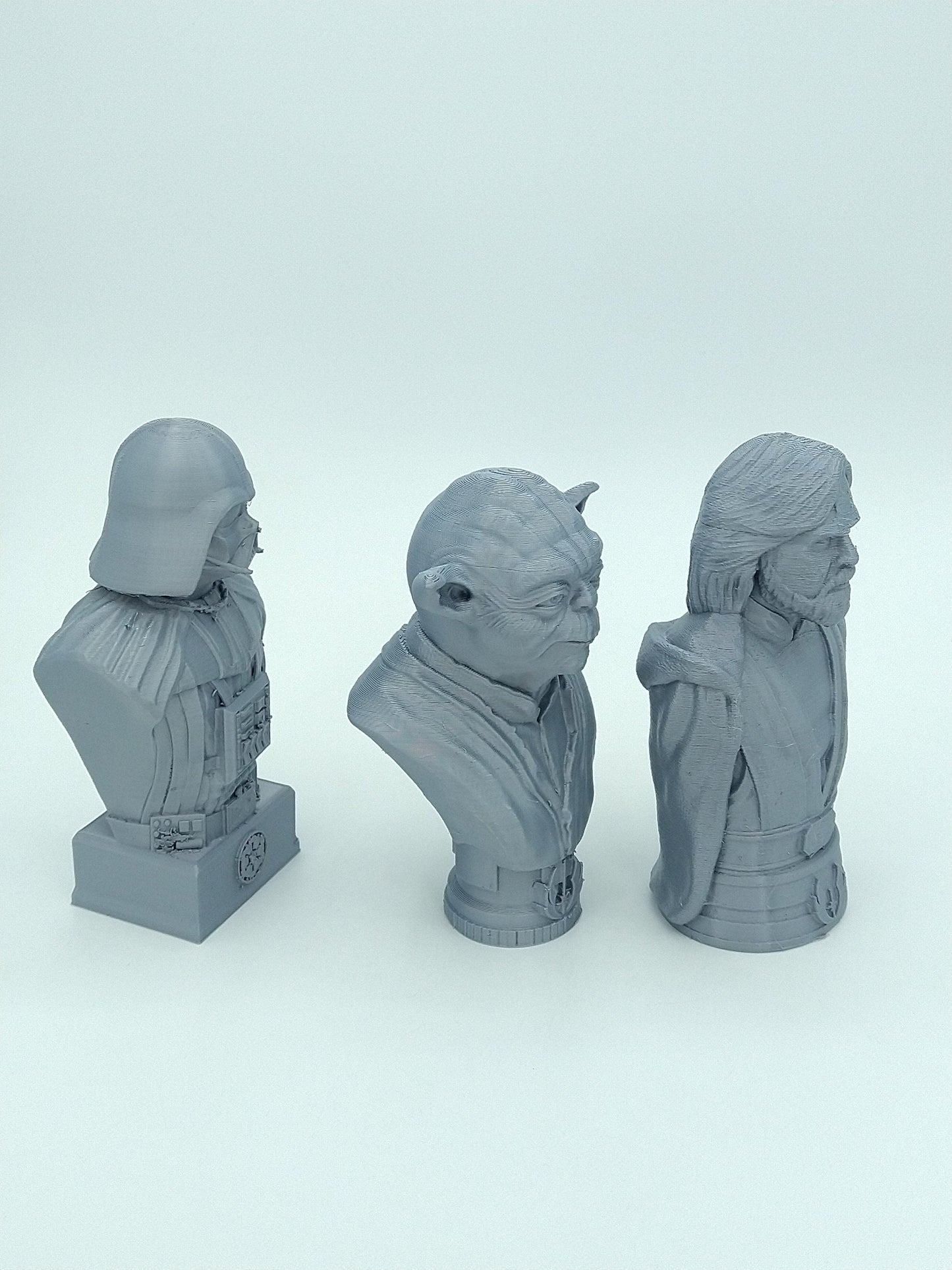 Star Wars Busts lot of 3 YODA, LUKE & Darth Vader Bust Gray 3D PRINTED