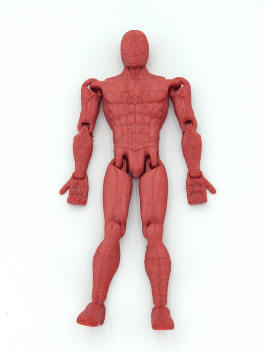 SPIDERMAN Figure Articulated Flexi Shiny Red 6" 3D Printed Figure