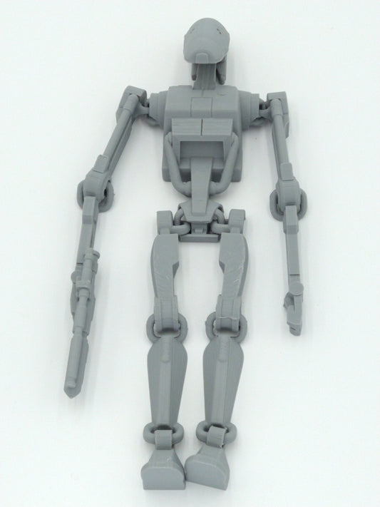 Battle Droid Figure Articulated Flexi Gray 3D Printed Figure