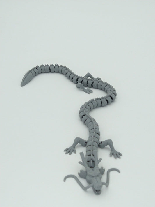 SHENRON DRAGON from DBZ Articulated Flexi Figure 3D Printed Gray 16"