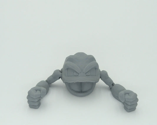 GEODUDE POKEMON Figure Articulated Flexi Gray 3D Printed Figure