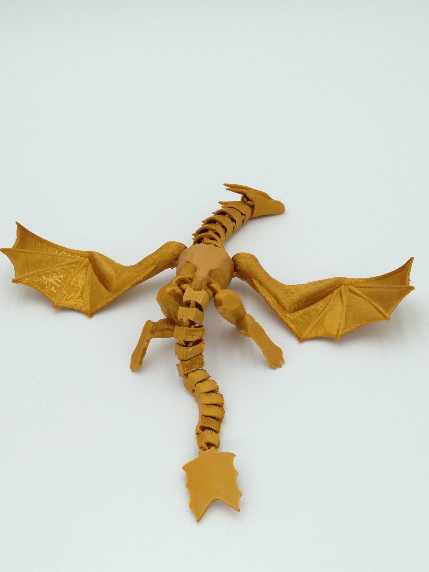 SYRAX Dragon Articulated Flexi Gold 12" 3D Printed Figure